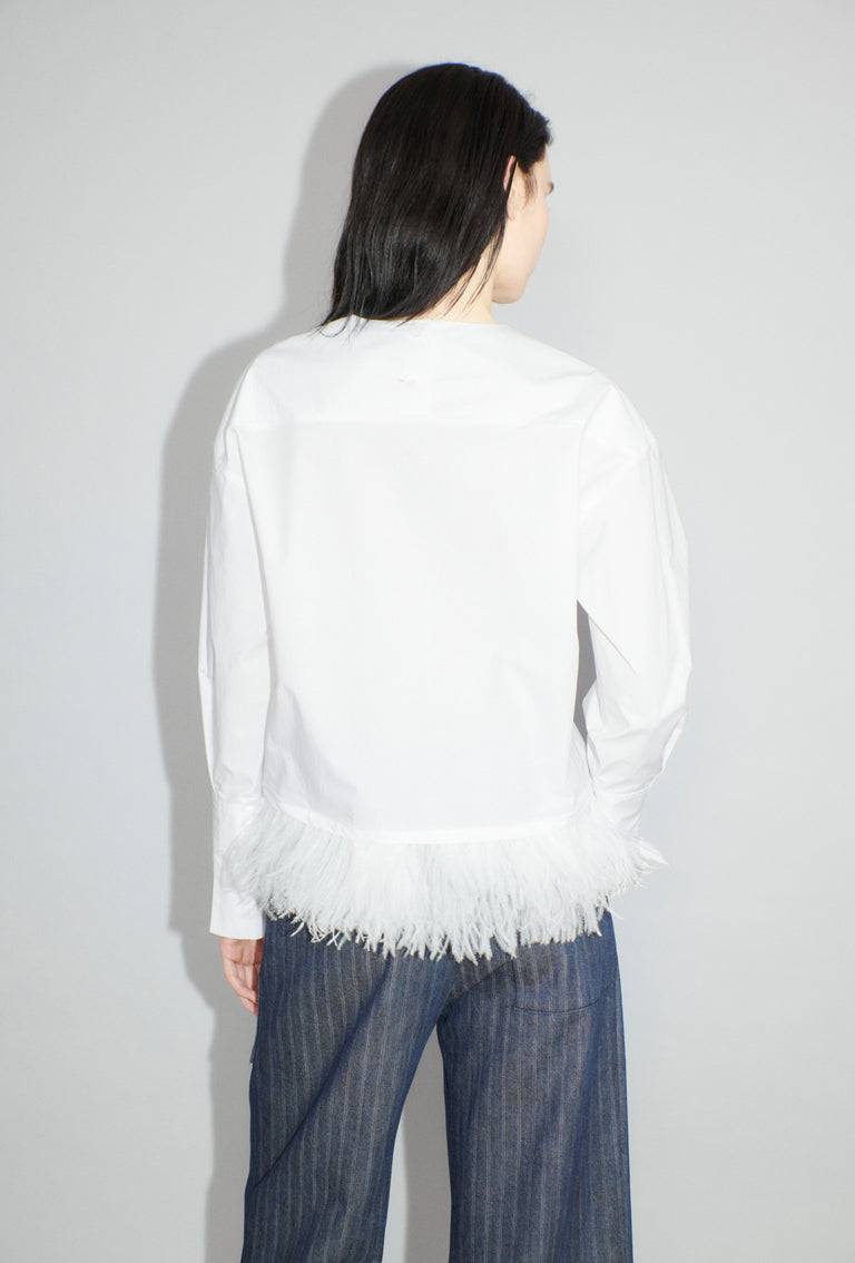 Odeeh Crushed Popeline Bluse, White 50% Rabatt für begrenzte Zeit