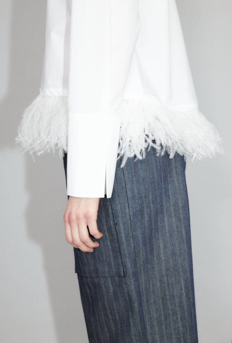 Odeeh Crushed Popeline Bluse, White 50% Rabatt für begrenzte Zeit