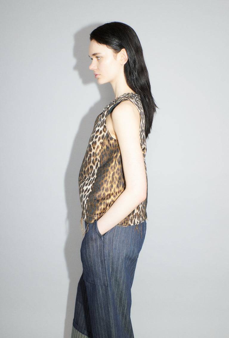 Odeeh Leopard Jaquard Top, Hazelnut Rabatte dieses Monats