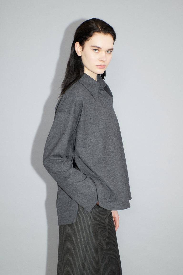 Odeeh Stretch Flannel Bluse, Granite Online