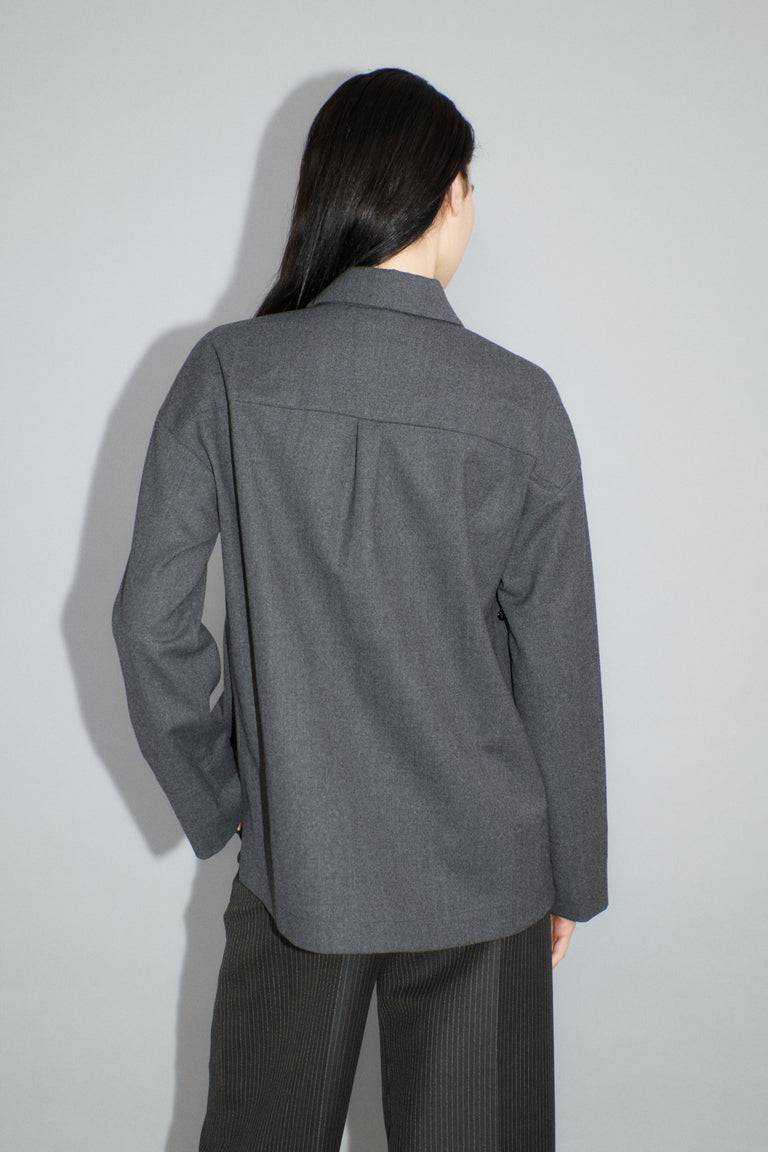 Odeeh Stretch Flannel Bluse, Granite Online