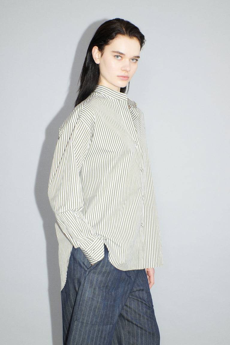 Odeeh Shirt Stripes Bluse, Dark Khaki Outlet