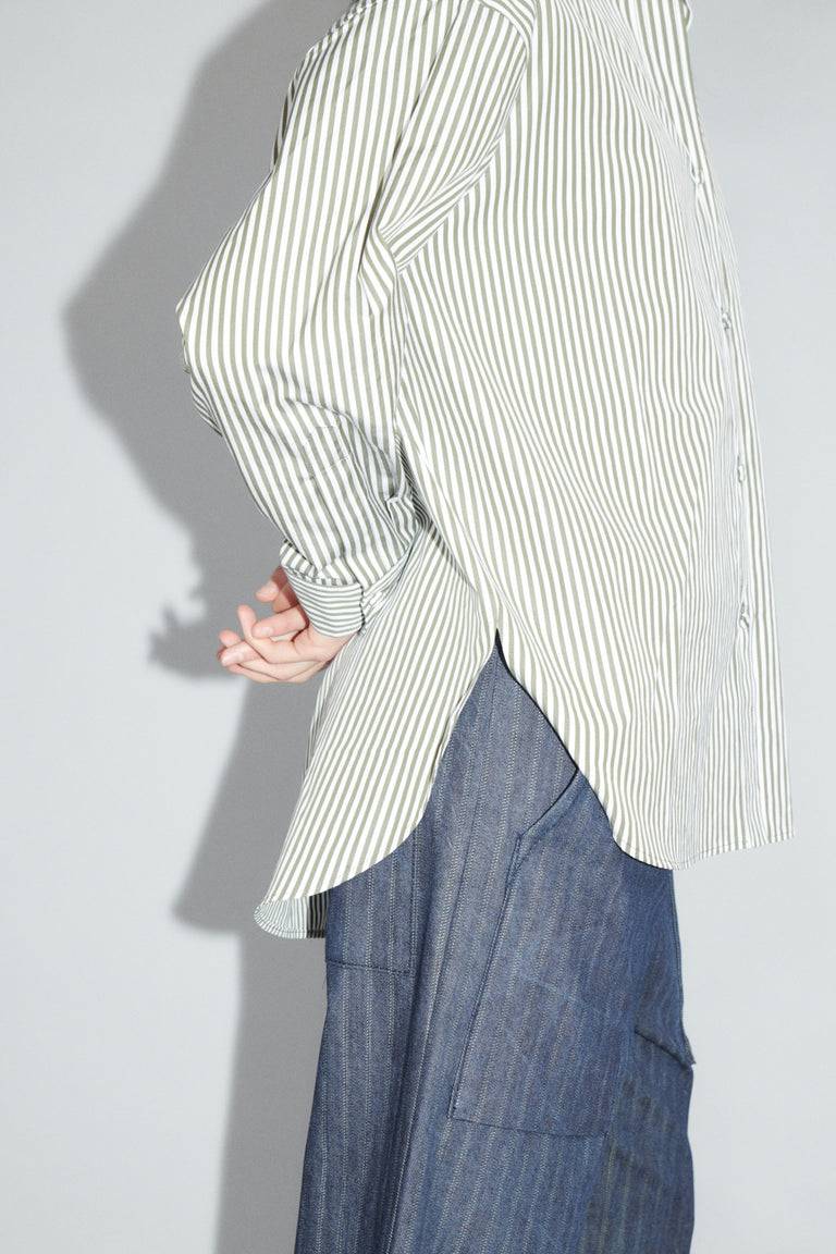 Odeeh Shirt Stripes Bluse, Dark Khaki Outlet