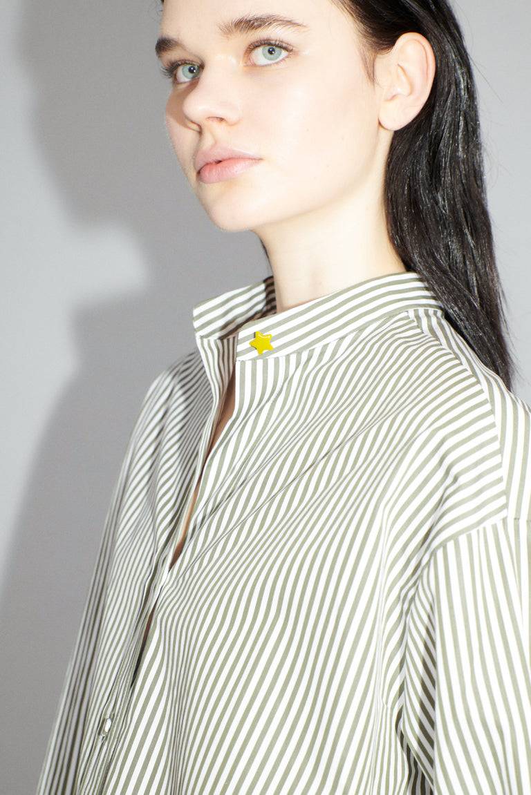 Odeeh Shirt Stripes Bluse, Dark Khaki Outlet