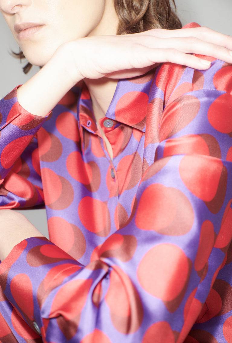 Odeeh Double Dot Bluse, Lipstick Günstiger Verkauf