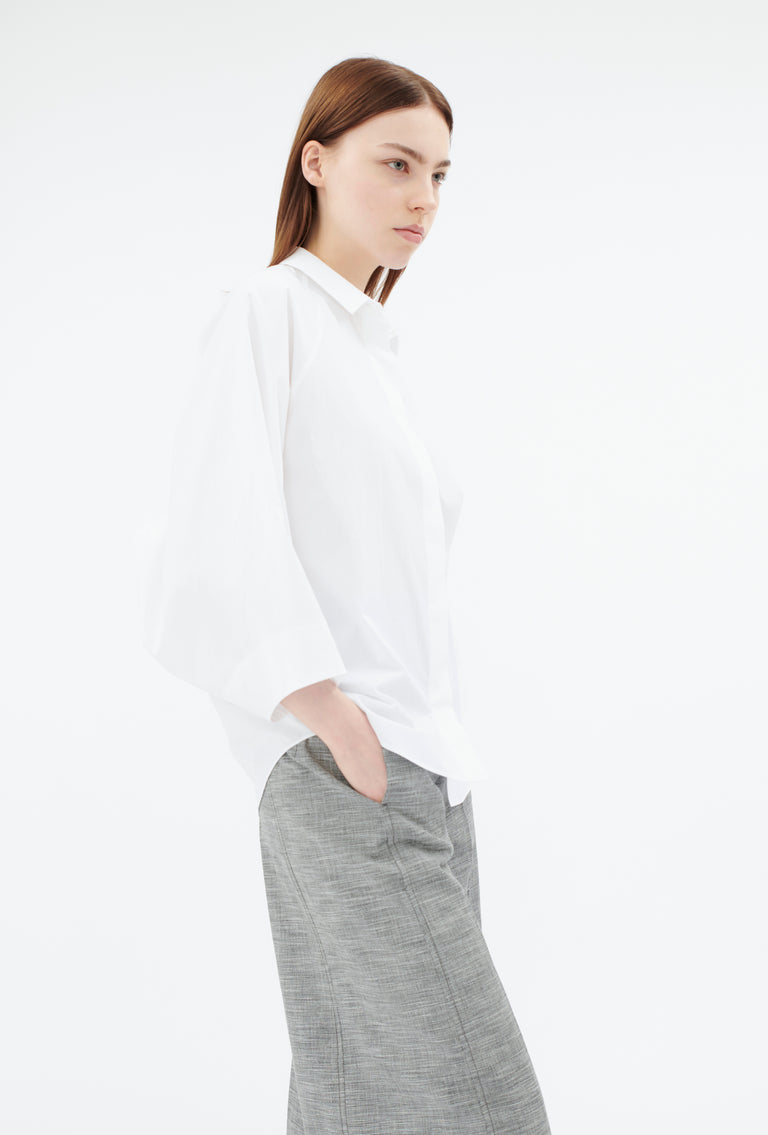 Odeeh Cotton Popeline Bluse, White Meist gekauft