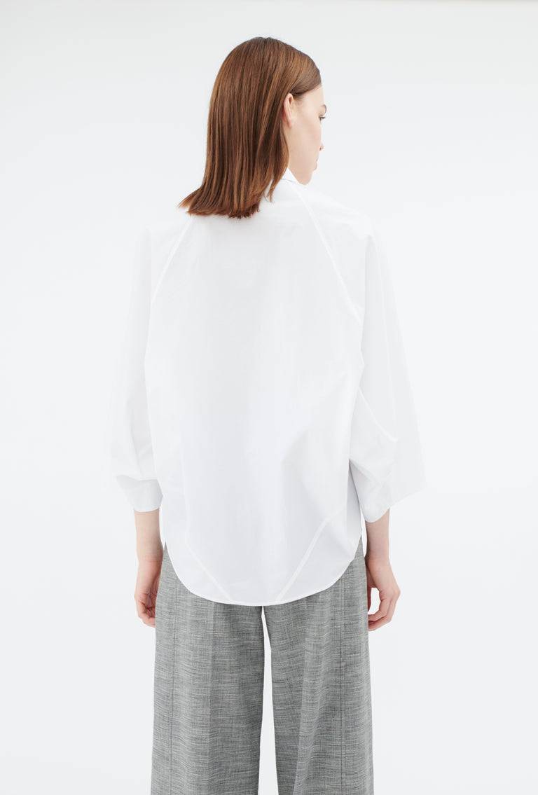 Odeeh Cotton Popeline Bluse, White Meist gekauft