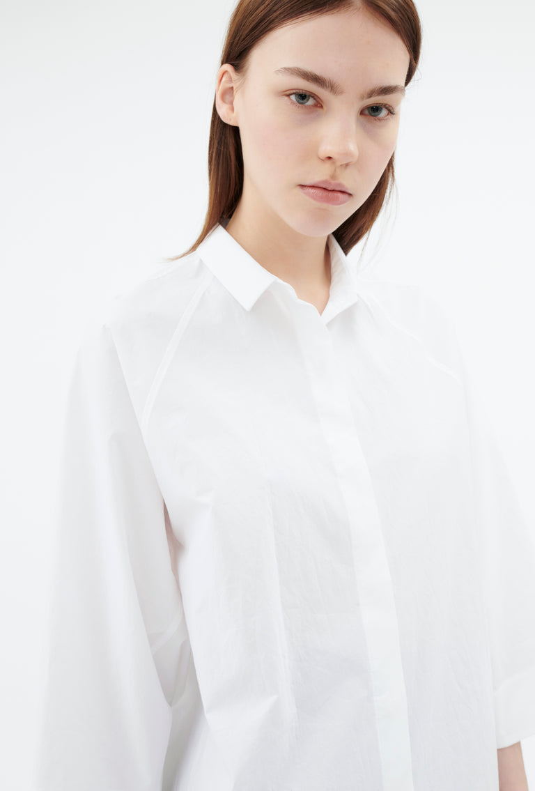 Odeeh Cotton Popeline Bluse, White Meist gekauft