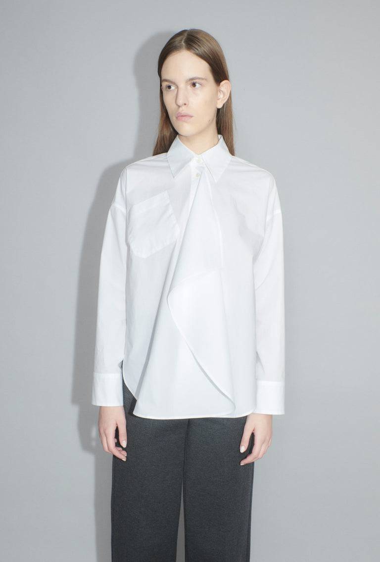 Odeeh Crushed Popeline Bluse, White Kostenloser Versand