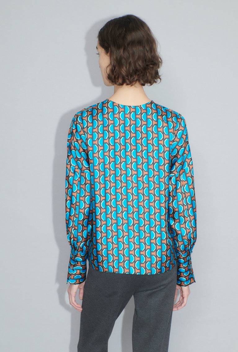 Odeeh Fancy Grid Bluse, Burnt Orange Limitierter Zeitrabatt