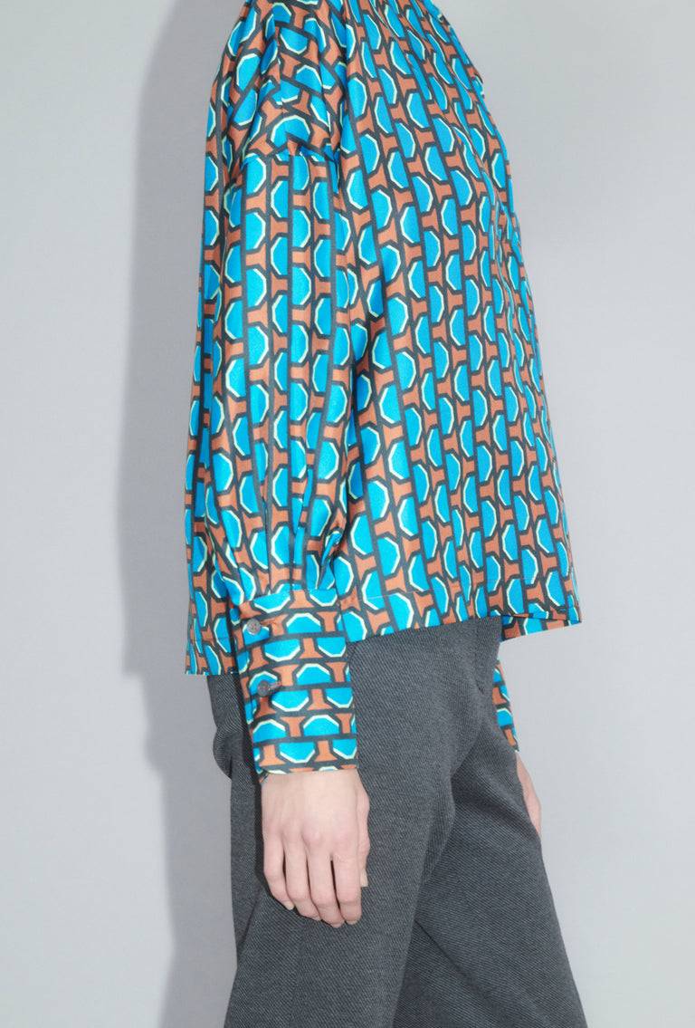 Odeeh Fancy Grid Bluse, Burnt Orange Limitierter Zeitrabatt