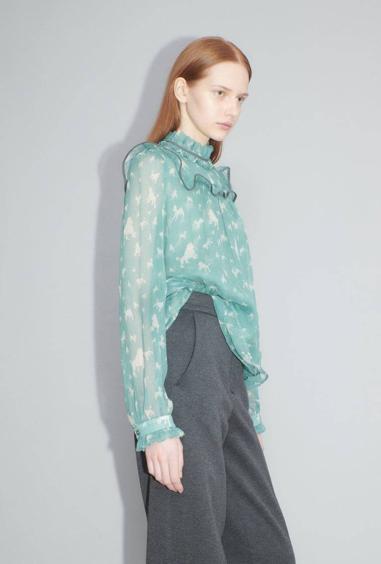 Odeeh Mini Poodles Bluse, Sea Green Fabrik Onlineshop