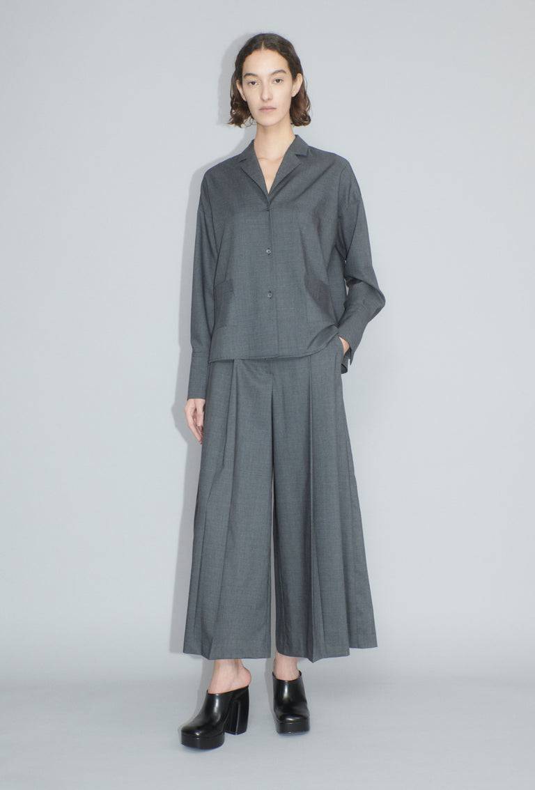 Odeeh Super Light Wool Bluse, Charcoal Sonderangebot