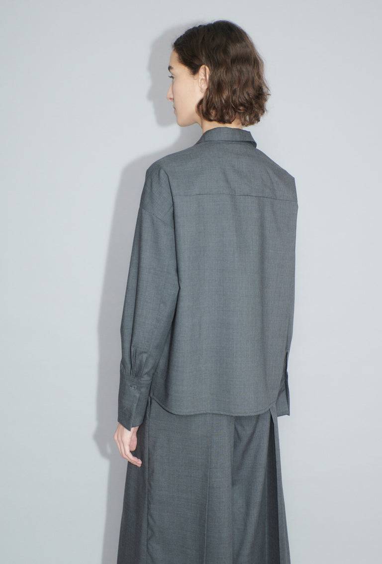Odeeh Super Light Wool Bluse, Charcoal Sonderangebot