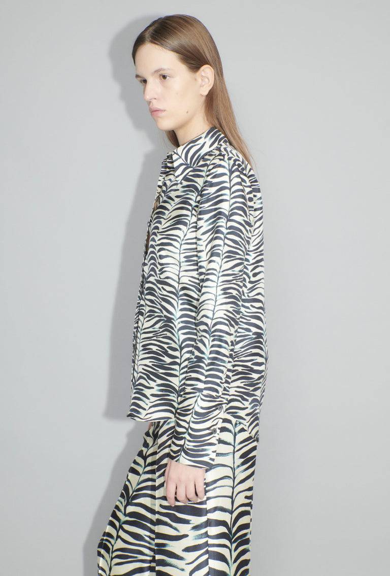 Odeeh Op-Art Tree Bluse, Black White Rabatt