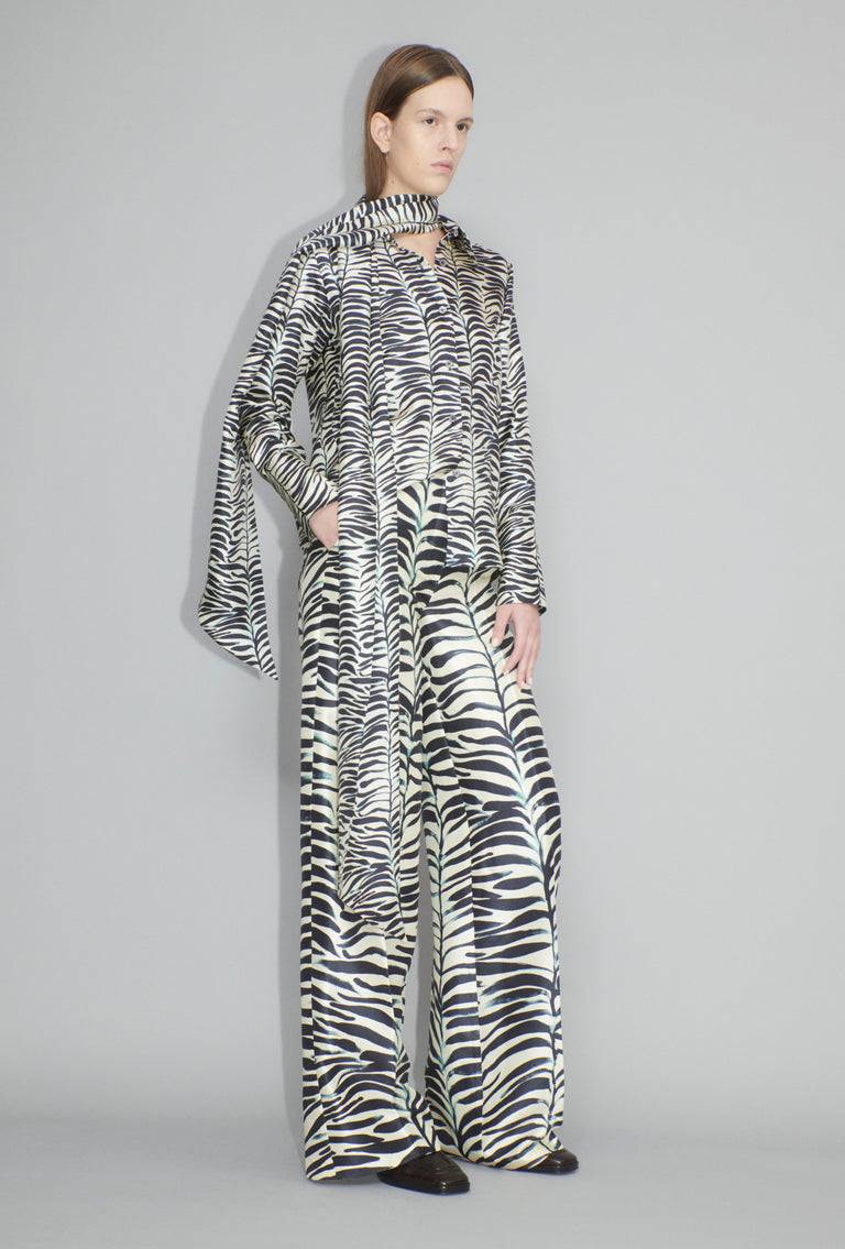 Odeeh Op-Art Tree Bluse, Black White Rabatt
