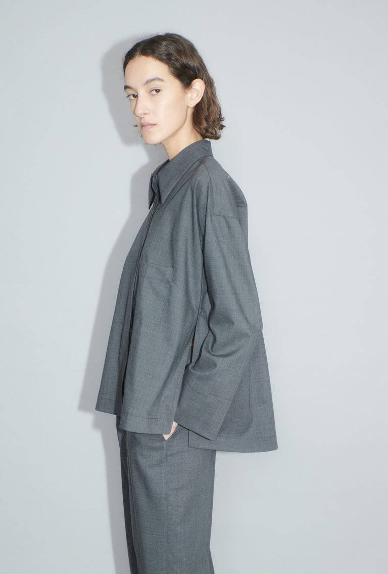 Odeeh Super Light Wool Bluse, Charcoal Begrenztes Angebot