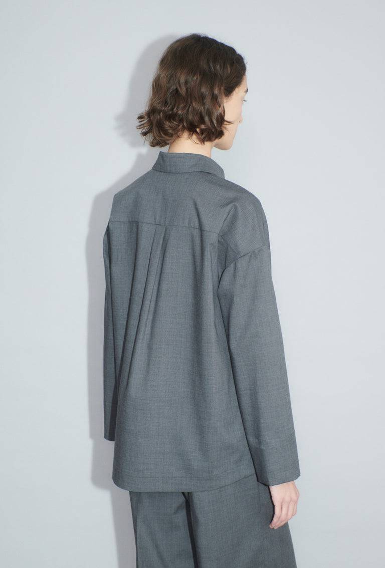 Odeeh Super Light Wool Bluse, Charcoal Begrenztes Angebot