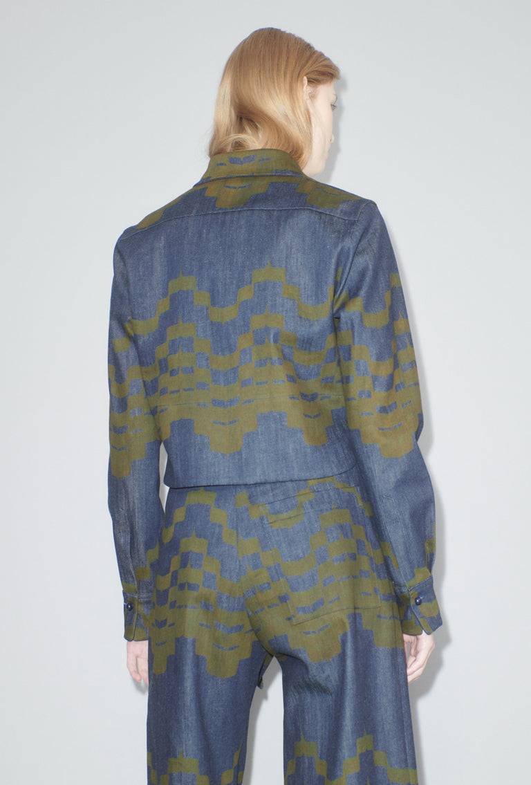 Odeeh Pigment Print Bluse, Dark Moss Online Shopping