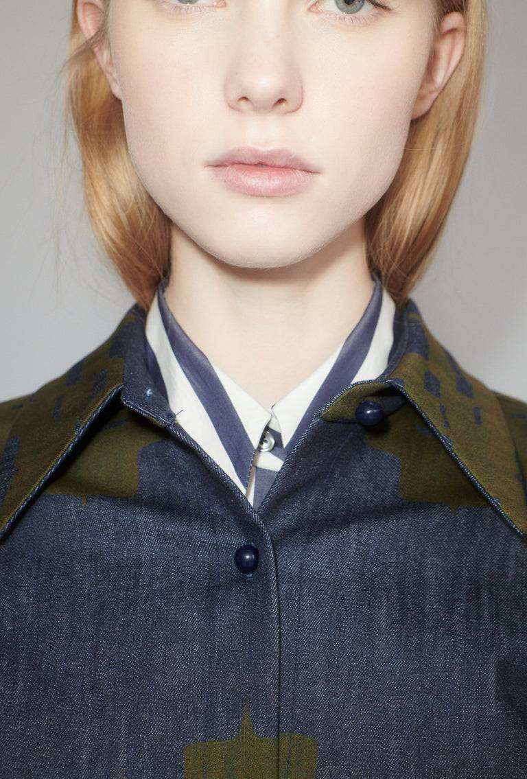 Odeeh Pigment Print Bluse, Dark Moss Online Shopping