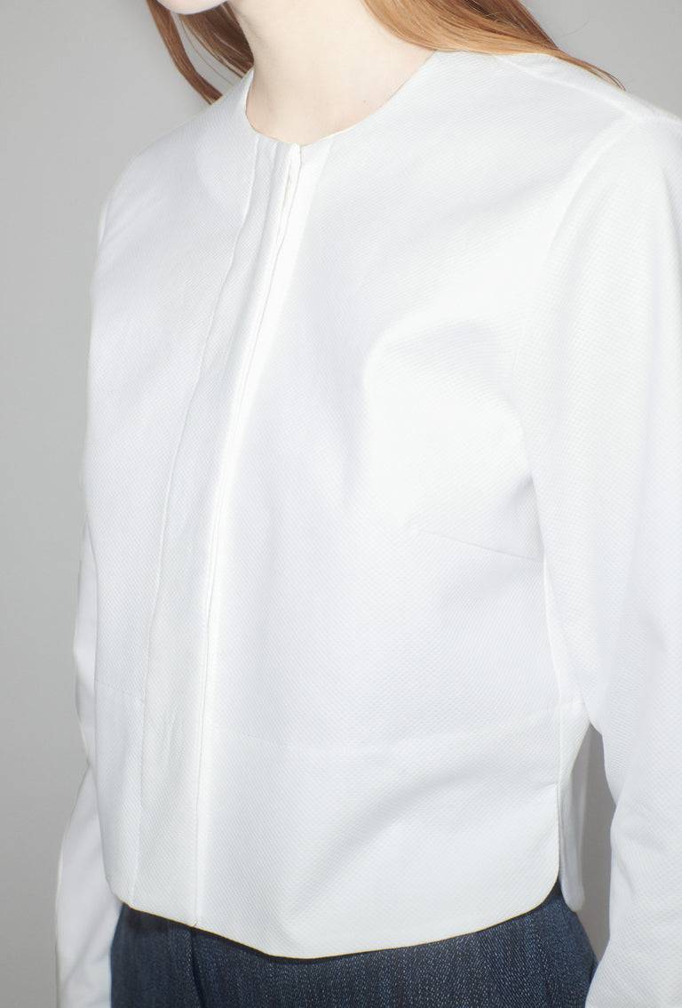 Odeeh Cotton Piquè Bluse, White Black Friday