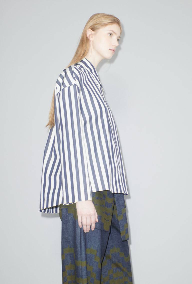 Odeeh Shirt Stripe Bluse, Navy White Weihnachtsangebot