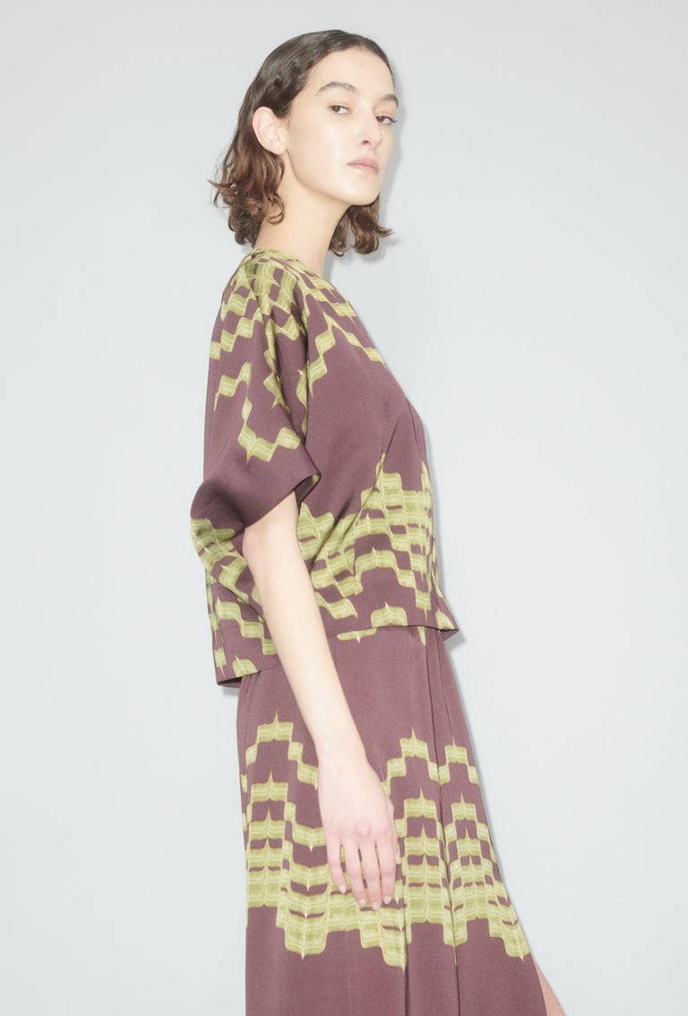 Odeeh Double Printed Degradè Bluse, Goldolive Muttertagsangebot