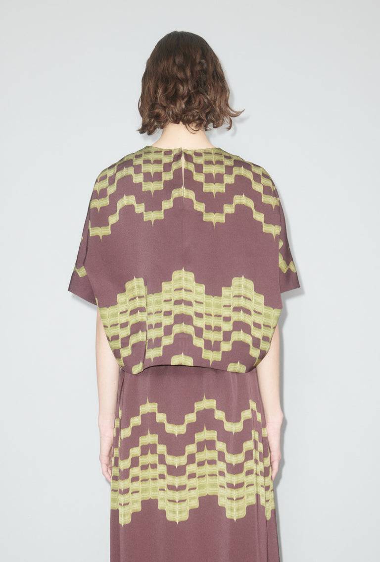 Odeeh Double Printed Degradè Bluse, Goldolive Muttertagsangebot