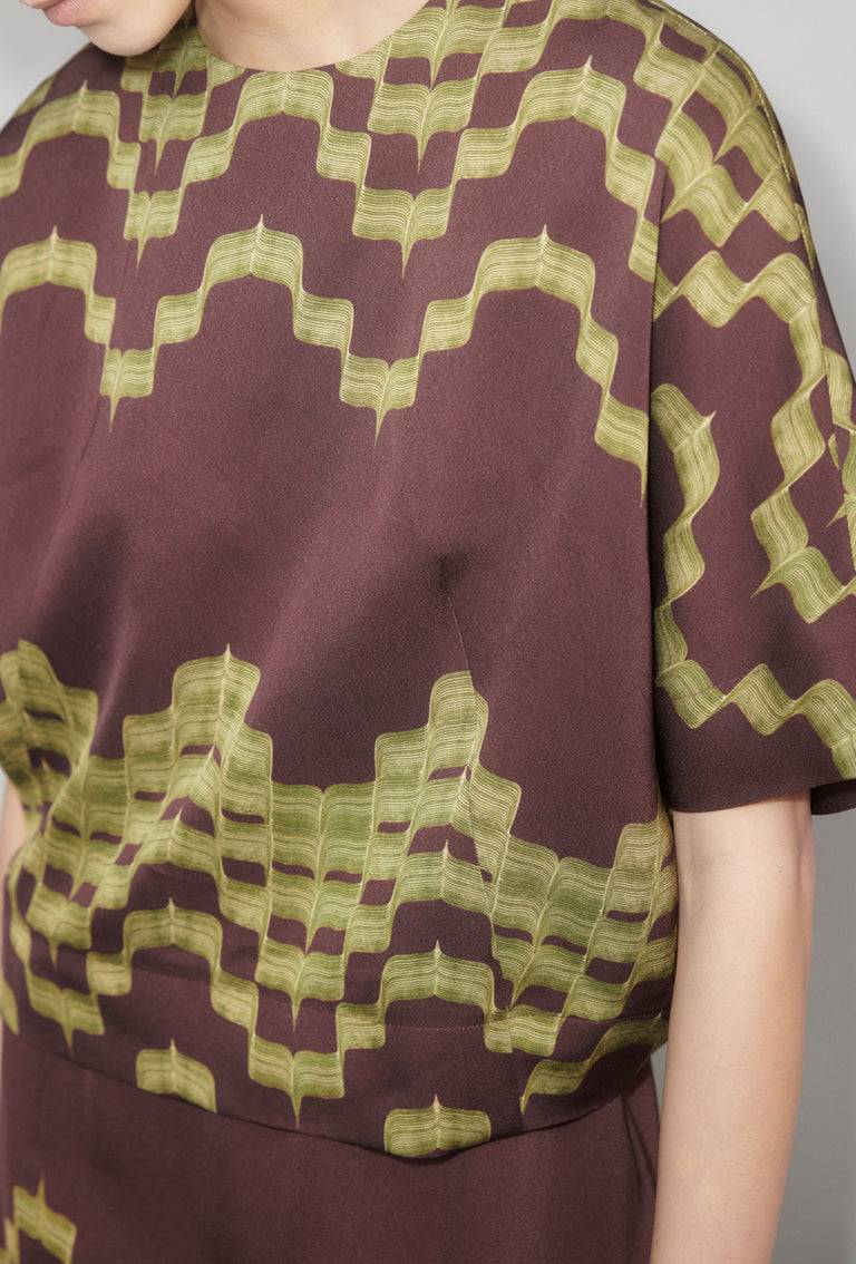 Odeeh Double Printed Degradè Bluse, Goldolive Muttertagsangebot