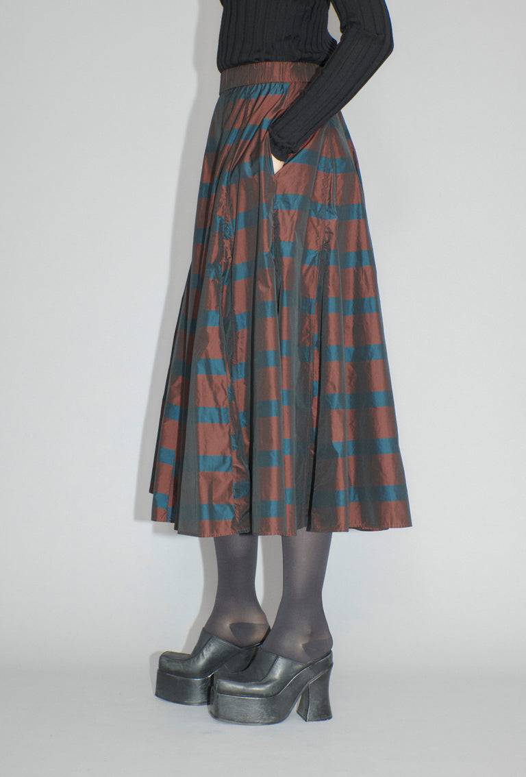 Odeeh Striped Taffeta Rock, Burgundy Neuheiten