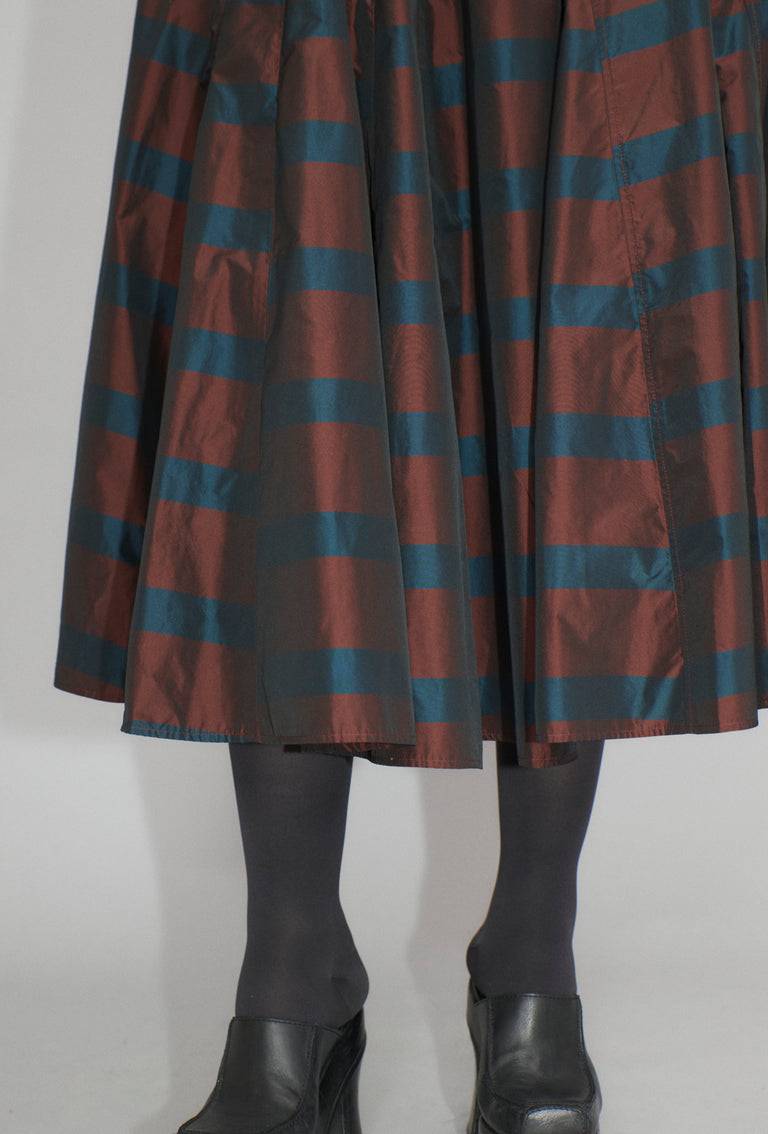 Odeeh Striped Taffeta Rock, Burgundy Neuheiten