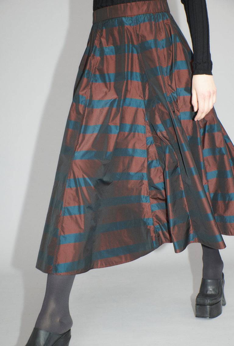 Odeeh Striped Taffeta Rock, Burgundy Neuheiten