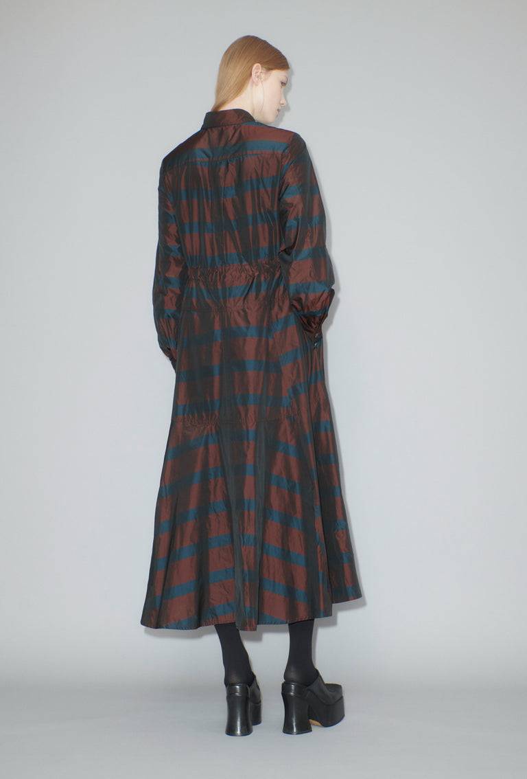 Odeeh Striped Taffeta Kleid, Burgundy Bestseller