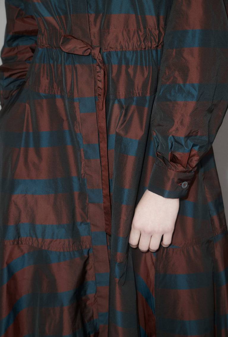 Odeeh Striped Taffeta Kleid, Burgundy Bestseller