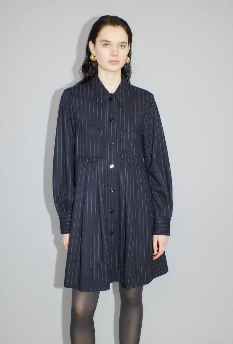Odeeh Pin Stripe Jersey Kleid, Navy Saisonale Angebote