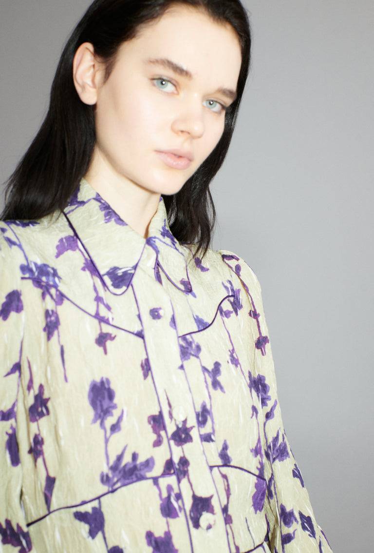 Odeeh Flower Items on Crushed Crepe Kleid, Almond Super Sparpreis
