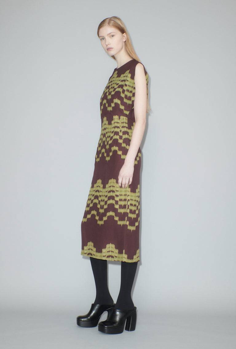 Odeeh Double Printed Degradè Kleid, Goldolive Sonderangebot der Fabrik