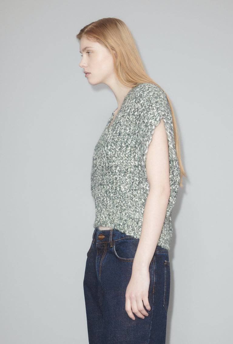 Odeeh Marbled Alpaca Wool Pullunder, Verdigris Hotsell