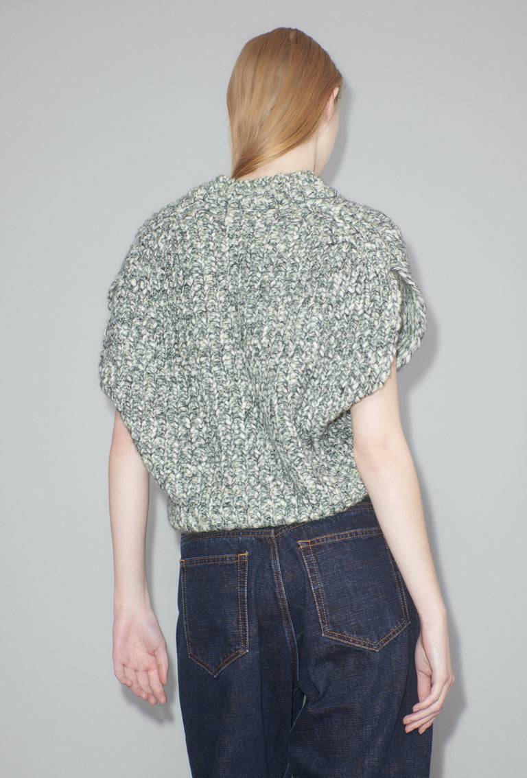 Odeeh Marbled Alpaca Wool Pullunder, Verdigris Hotsell