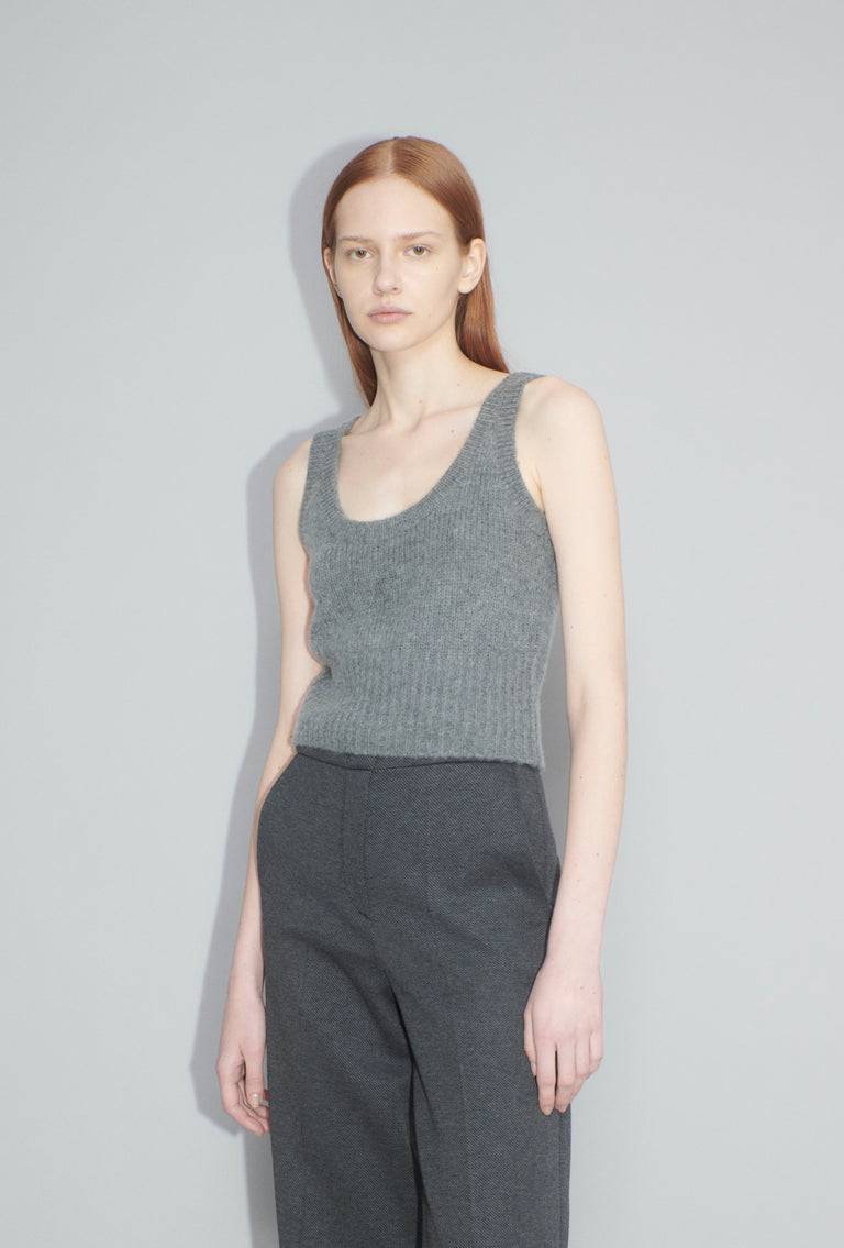 Odeeh Cashair Top, Heather Grey Fabrik Onlineshop