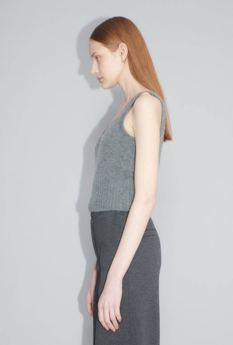 Odeeh Cashair Top, Heather Grey Fabrik Onlineshop