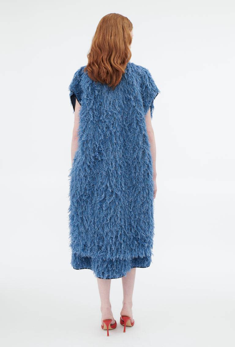 Odeeh Delavé Fringes Weste, Light Indigo Bestseller