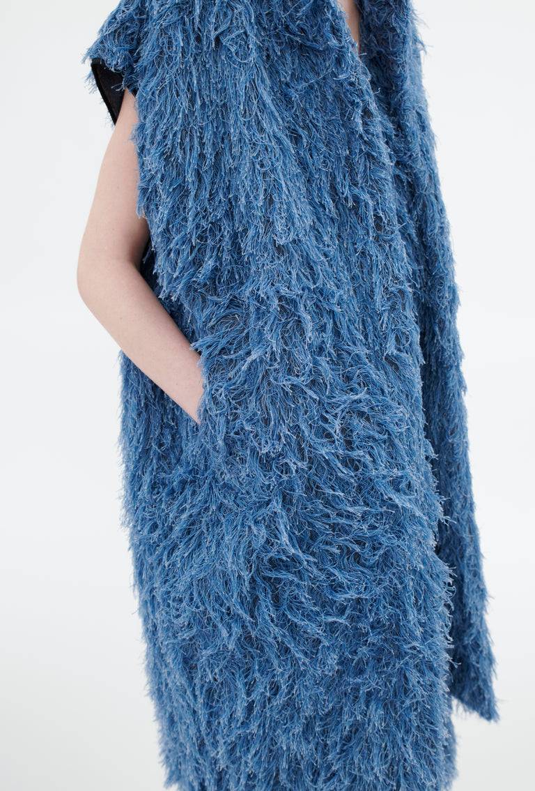 Odeeh Delavé Fringes Weste, Light Indigo Bestseller