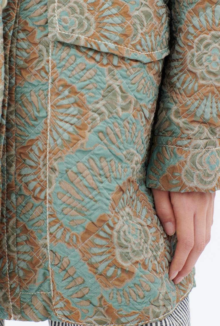 Odeeh Flower Camouflage Matelassé Jacke, Sea Green Saisonale Angebote