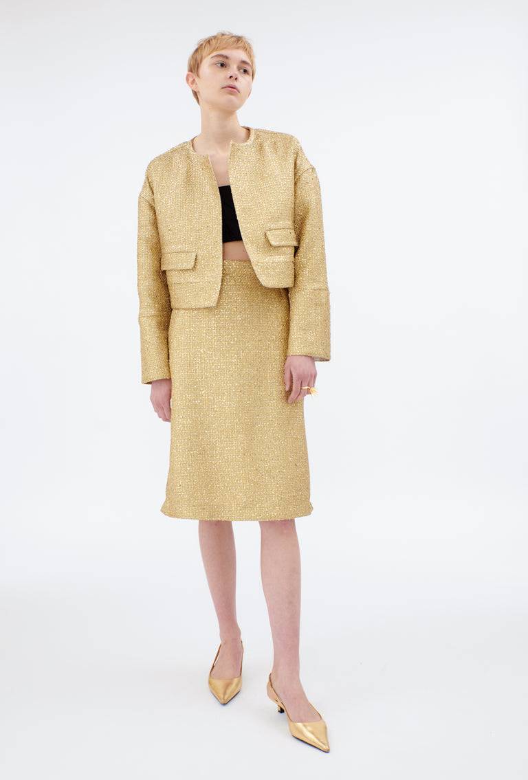 Odeeh Gold Brocade Jacke, Gold Super Sparpreis
