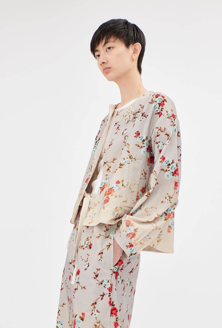 Odeeh "Mini Bouquets / Stamped Corduroy Degradé Jacke, Acqua Wochenangebot