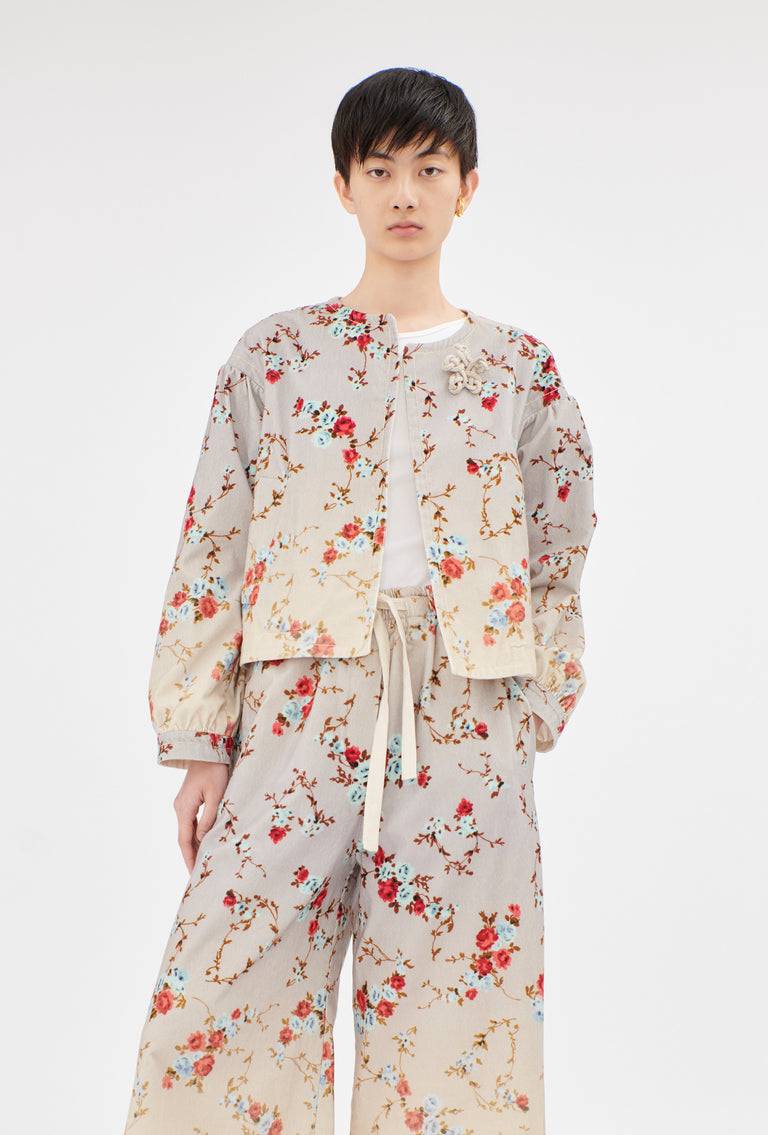 Odeeh "Mini Bouquets / Stamped Corduroy Degradé Jacke, Acqua Wochenangebot