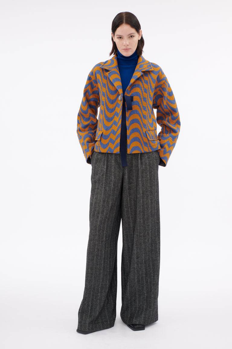 Odeeh Abstract Waves Jacke, Dark Cobalt Kostenlose Rückgabe