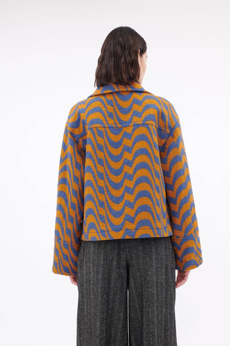 Odeeh Abstract Waves Jacke, Dark Cobalt Kostenlose Rückgabe