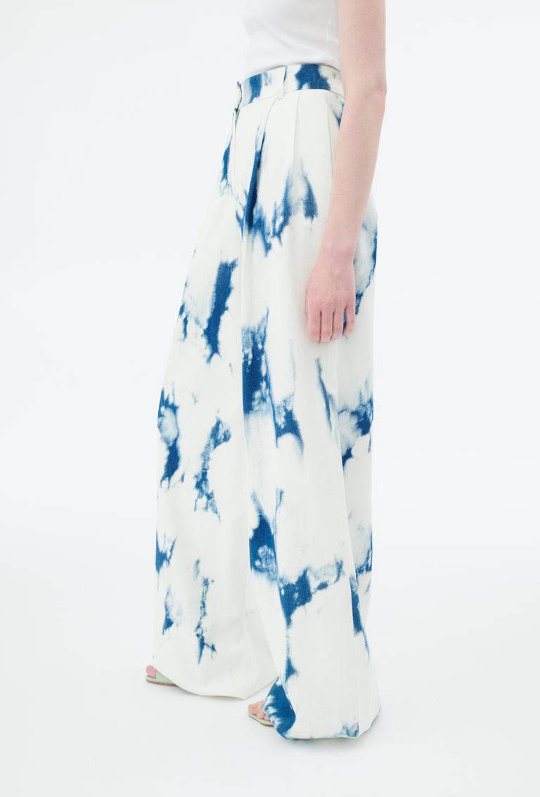 Odeeh Tie Dye Denim "Made in Italy" Hose, Blue White Begrenzte Freigabe